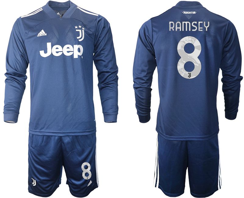 Men 2020-2021 club Juventus away long sleeves #8 blue Soccer Jerseys